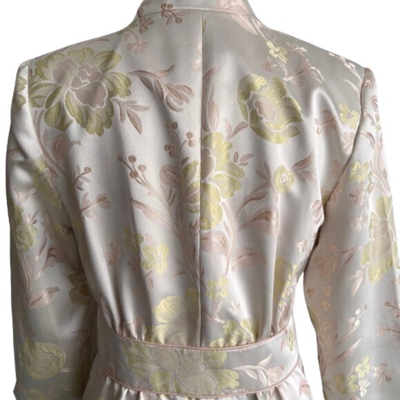 BEAUTIFUL BROCADE COAT IN PASTEL COLORS WITH CRYSTAL BUTTONS, SZ. 6 - Picture 7 of 10